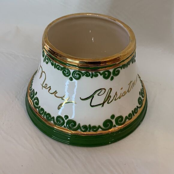 Christmas Holiday Tree In Handcrafted Marilyn 1983 Gold Vase 8 X 16 Inches Tall - Picture 5 of 12